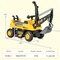 Black - Yellow Ride-On Bulldozer Toy for Kids with Front Digger Shovel